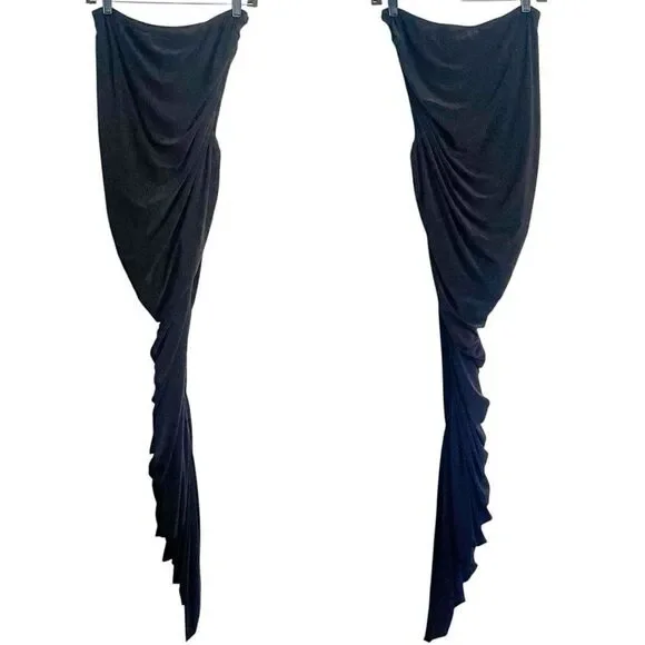 Norma Kamali Diana Ruched Midi Dress Black M - Picture 4 of 7